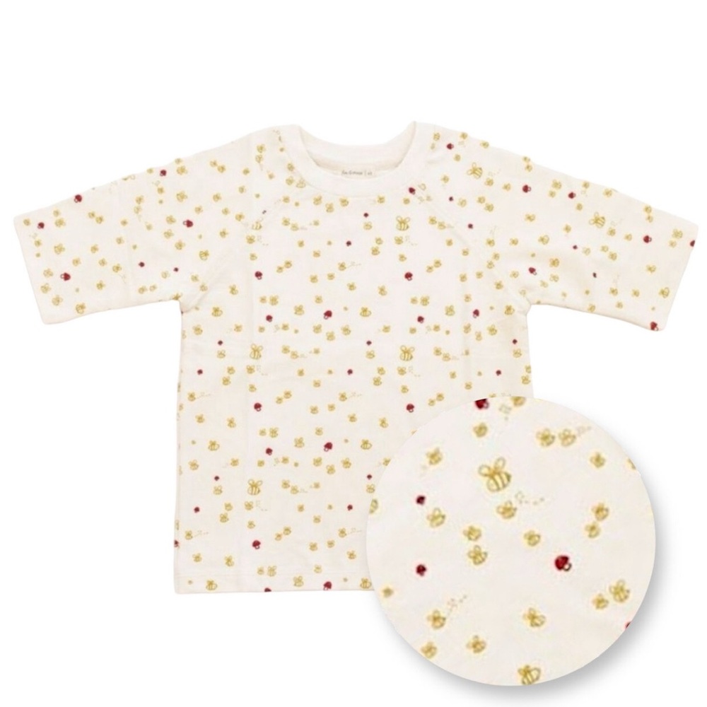 🐝🍄 NWT Fin & Vince French Terry Tee Honeybee Fields